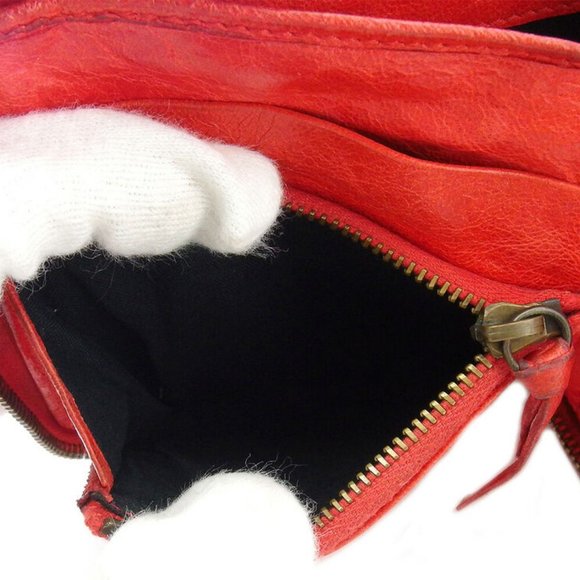 BALENCIAGA two-fold mini wallet leather Auth used T18475 - Picture 6 of 16